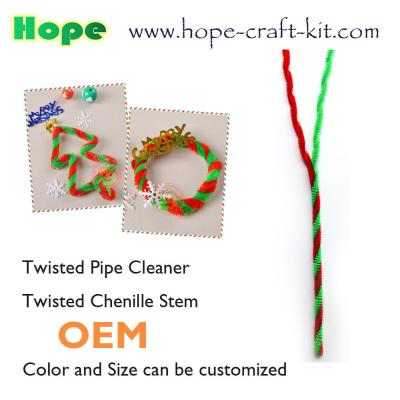 China Twisted 2 colours chenille stems  pipe cleaners for hobbies & children DIY hand-crafted material à venda