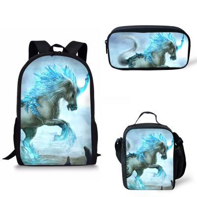 China Polyester Unicorn Printing Wholesale School Backpacks For Kids Backpack School Bags Girls School Bag Set for sale