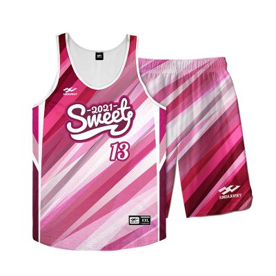 China Hot Selling Good Quality Breathable Customized Reversible Boys Polyester Basketball Tank Top Shorts Sets for sale