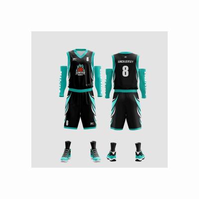 China Professional Breathable Two-Piece Basketball Jersey Cloth Manufacturing Hot Selling Uniform Set for sale