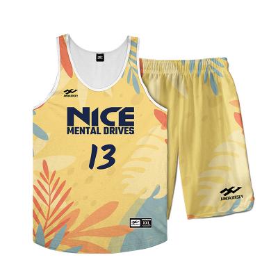 China New Breathable Chinese Supplier Fashion Basketball Jersey Set Logo Print Basketball Jerseys Custom Made Wholesale for sale