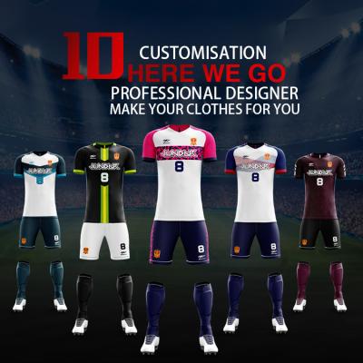 China Custom Free Custom Breathable Football Uniform Sets Football Uniform Set Sublimation Soccer Jersey for sale