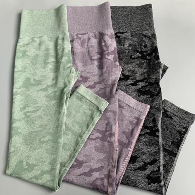 China Breathable Women Camouflage Seamless Gaiters High Waist Yoga Pants Crac! crack! for sale