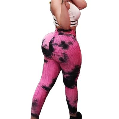 China Tie Dye Breathable Seamless Fitness Leggings Butt Lifting Crac! crack! stretch gym sports slim pants for sale