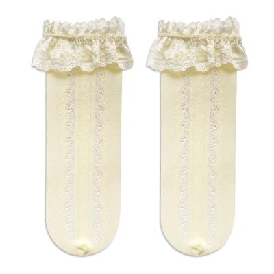 China New Product Antibacterial Lace Lolita Love Tube Socks Lolita Girl Anime Soft Girl Stacked Socks for sale