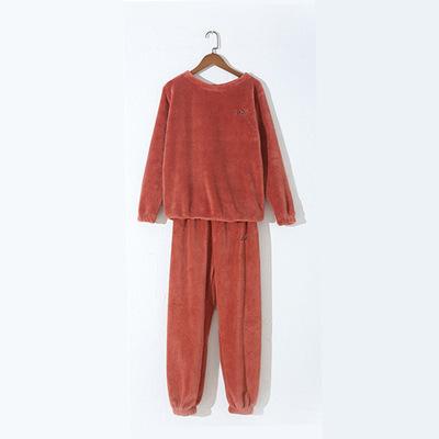 China Wholesale low price fall and winter anti-pilling high-end flannel pajamas set coral fleece pajamas set warm suit for sale