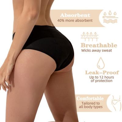 China Women Cotton Breathable Period Panties 40ml Bamboo Fiber Leak Proof Absorption Breathable Briefs 4 Layer Seamless Period Panties for sale