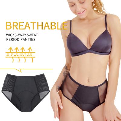 China Hot Selling Breathable Breathable Women Period Briefs Bamboo Panties Mid Waist 36ml Absorption 4 Layer Period Panties Leak Proof for sale