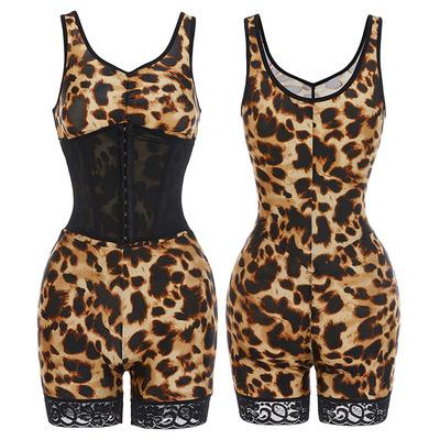 China Breathable customize tummy control body leggings fajas full corset shapewaear plus size leopard work out colombian fajas shapewear wholesale for sale