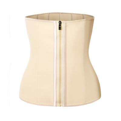 China Hot Selling Steel Boned Corset Breathable Tummy Control Shapewear 9 Breathable Latex Waist Trainer Plus Size Zipper Waist Trainer for sale