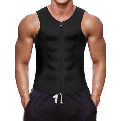 China Hot Sale New Style Men QUICK DRY Fast Wicking Abdomen Shapewear Vest Corset Zipper Shapers Men One Piece Neoprene Sweat Vest For Men for sale