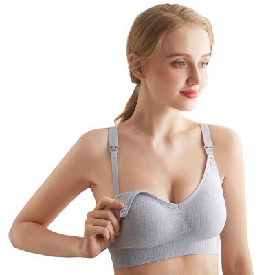 China Breathable Women Gather Front Buckle Free Open Thin Cup Breast Lift Wire Bra Women Breastfeeding Care Nursing Maternity Bra for sale