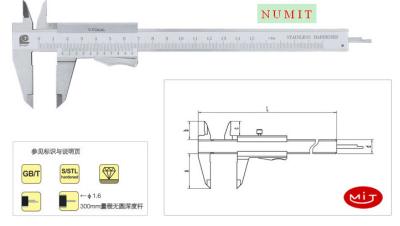 China Mono Block Steel Vernier Caliper 0 - 150 mm With Thumb Clamp for sale