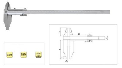 China 0 mm – 300 mm Open Block Stainless Steel dial Vernier Caliper With Nib Style and Standard Jaws for sale