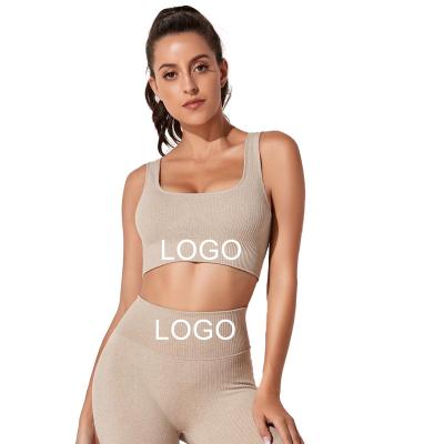 China Breathable Accept Ropa Deportiva Customization Women Gym Set Active Seamless Clothing Ribbed Solid Yoga Set 3 Piece Yoga Set Active Fitness Clothing for sale