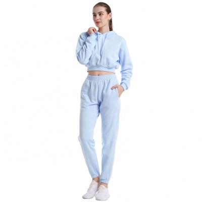 China Best Selling Custom Anti-UV Plus Size Fleece Top Jogger Crop Sets Sweatsuit Suit 2 Piecacksuit Setse Jogging Pants Set Women for sale