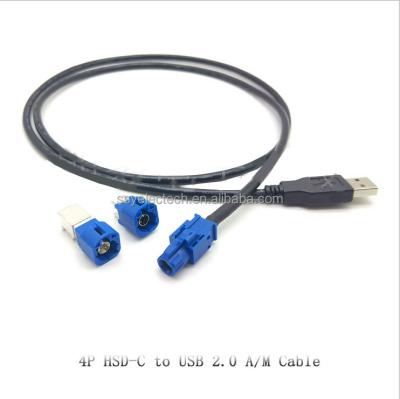 China Automotive Fakra LVDS-USB 2AM Male Female Converter to Car USB CABLE for sale