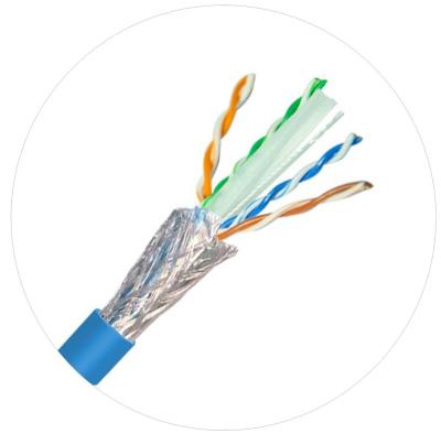 China Bare Copper / Copper Clad Aluminum Indoor And Outdoor Internet Cable 4 Pair 23awg Sftp Utp Cat6 Lan Cable Wire Bc Cca Network Cable for sale