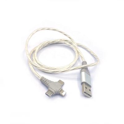 China With LED Indicator 3 in 1 OTG Cable For Multifunctional Type-C Usb Android Mobile Phone iPhone One Three OTG Move Cable for sale