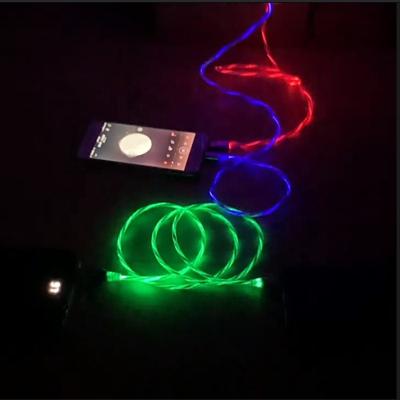 China 2.4a Data Transfer High Speed ​​Flowing Led Data Cable High Speed ​​Led Light Up Charger Cables for sale