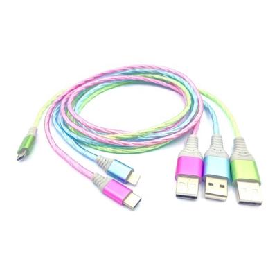 China For Mobile Phone Tablet Pad Camera Most Digital Devices Hot Selling Product Led Flow Lighting Data Cable 2021 Latest For Mobile Phone for sale