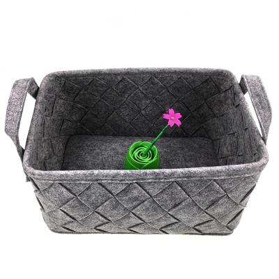 China 2021 Viable Best Selling Felt Storage Basket Felt Basket For Home Decor Foldable Felt Storage Basket for sale