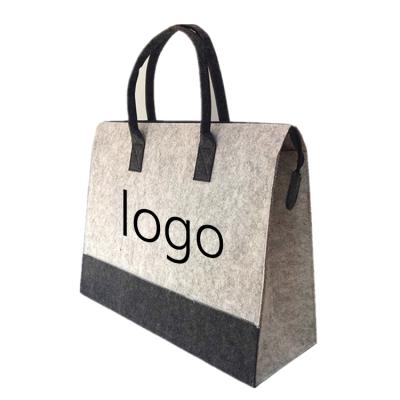 China Upin fashion customized logo pure color felt bag good quality felt shopping bag achril handbag for sale