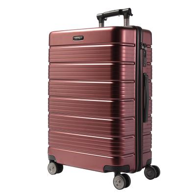 China Adanna 2021 new fashion and factory supply durable solid color striped trolley case for sale