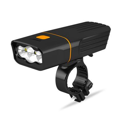 Chine Plastic Mountain Three 1300 Lumens LED Bike Light USB Rechargeable Bicycle Lights Waterproof 18650*2 Battery Cycling Front Lamp à vendre