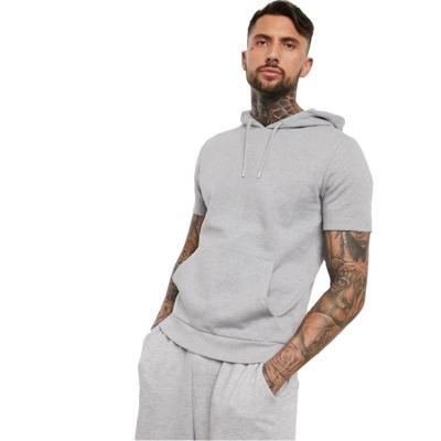 China New Design Anti-Wrinkle T-shirt Fleece Pullover Custom Made Plain Men's Short Sleeve Hoodies Men With Hood for sale