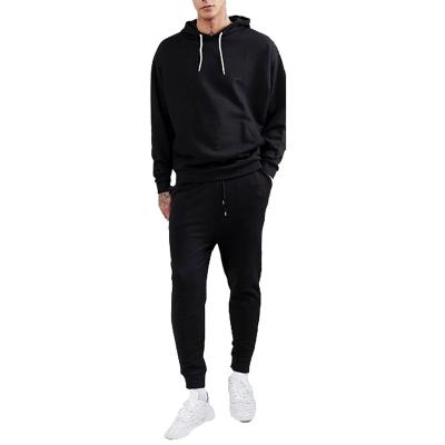 China Custom Made High Quality Mens Breathable Sweat Suits 100% Cotton White Black Tracksuit Men for sale