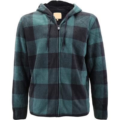 China Hot Selling Plaid Men's Breathable Jacket Flannel Fabric Front Zipper For Men Winter Windproof Jacket for sale