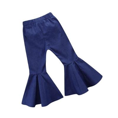 China Wholesale Custom Plain Anti-Wrinkle Capri Pants Denim Gaiters Denim Ruffle Pants for sale