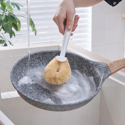 China Sustainable Hot Selling Coconut Fiber Kitchen Dish Pot Eco Friendly Cleaner Brush for sale