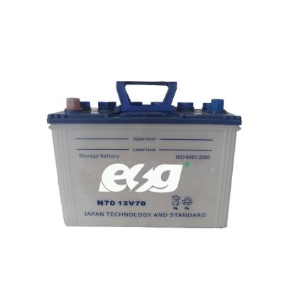 China Car ESG Solar System 12V 70AH Surged AGM START STOP Inverter Flooded Battery for sale