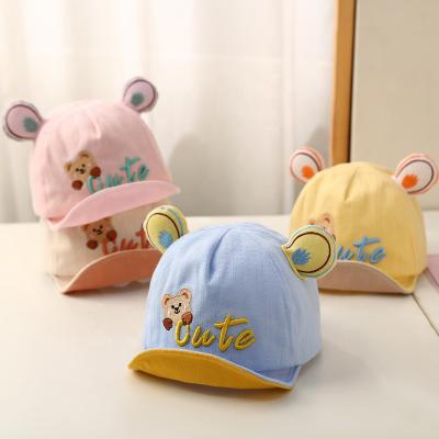 China Cute Soft Spot Spring Baby Light Color Male And Female Cotton Shade Baby Sports Skin-friendly Hat for sale