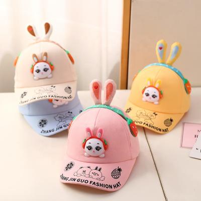 China Cute and interesting low point male and female baby bunny with ears children's shadow baby baseball cap for sale