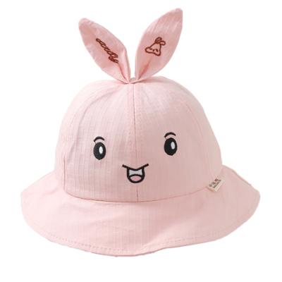 China Soft Manufacturers Selling Super Cute Cartoon Rabbit Ears Sunshade Kids Fisherman Hat for sale