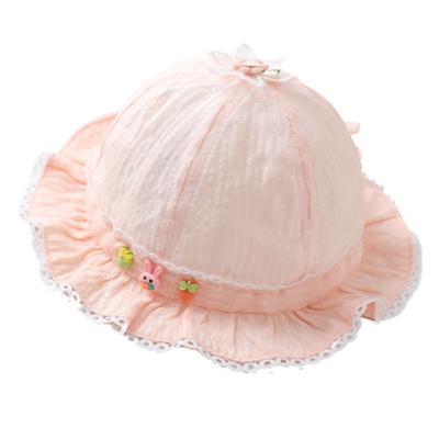 China Spring And Autumn Baby Thin Infant Soft Wind Ruffled Princess Hat Soft Hat for sale