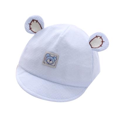 China Soft brim newborn soft cotton 0-3 months baby hat cap, comfortable and breathable tire for sale