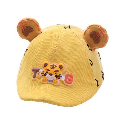 China Factory Direct Selling Soft Children's Small Toddler Beret 1-3 Years Old Cute Tiger Duck Tongue Hat for sale