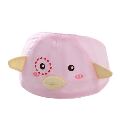 China Latest design top quality beige/soft blue/pink 8 month girl cotton baby hat for sale