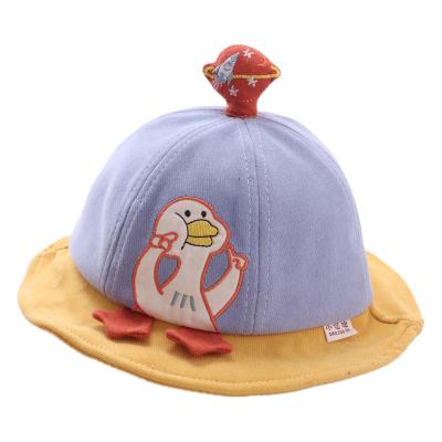 China New Design Duckling Kids Bucket Hat Wide Brim Embroidery Bucket Hat Autumn Soft Washable Outdoor Hat for sale