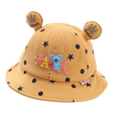 China Autumn And Winter Low Point Hat Animal Nylon Printing Brim Baby Bucket Hat Boy Girl Wide Bucket Hat for sale