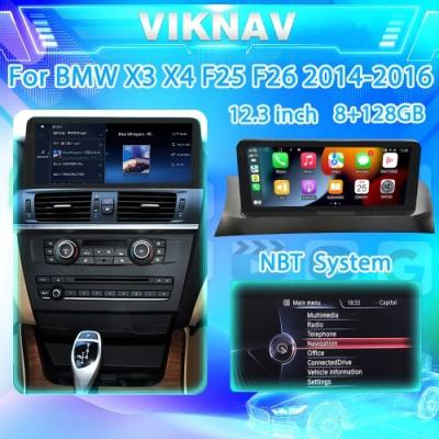 China Viknav 12.3 inch Car Radio For BMW X3 X4 F25 F26 2014 15 16 NBT System Wireless Multimedia Player GPS Navigation Android for sale