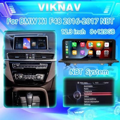 China Viknav 12.3 inch Car Radio For BMW X1 F48 2016-17 NBT System Wireless Multimedia Player GPS Navigation Android Auto for sale