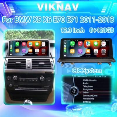 China Viknav Car Waterproof Double Din Radio 12.3 Inch GPS System For BMW X5 X6 E70 E71 2011-2013 for sale