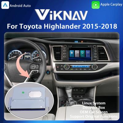 China Viknav Linux System For Toyota Highlander 2015-2018 Decoder Box Sem fio Apple CarPlay Android Auto à venda