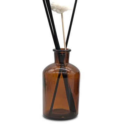 China Wholesale 250ml Personal Care Round Empty Amber Diffuser Bottle Pill Bottle Glass for sale