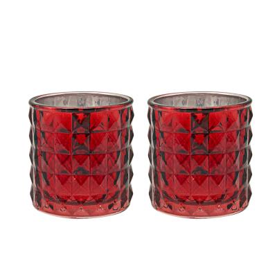 China Hot Selling Empty Sprayed Colorful Glass Candle Jars 150ml Home Decoration Candle Glass Container for sale